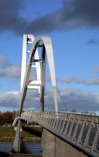 Low angle view of suspension bridge