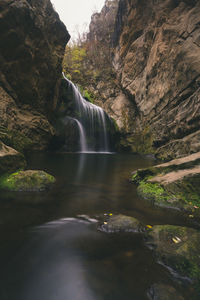 Scenic view of waterfall