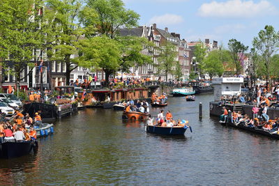 Kings day, river, boats, canal
