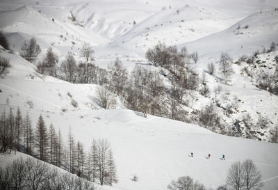 Scenic view of snowcapped mountains