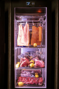 Meat kept in refrigerator