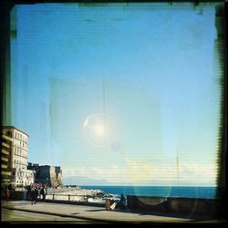 View of sea against blue sky