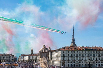 Turin city, piedmont, italy. frecce tricolori