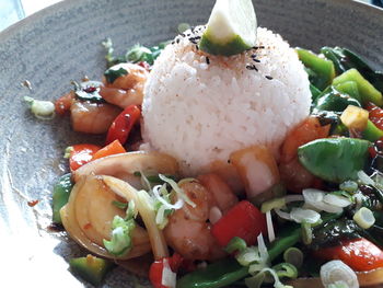 Close-up of vegetables in plate