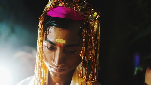 Portrait of mid adult man looking away