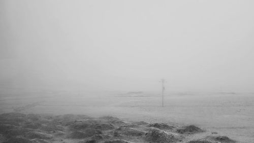 View of foggy landscape