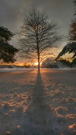 Scenic view of dramatic sky during sunset