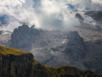 Marmolada 3343m, the highest mountain in the dolomites, italy