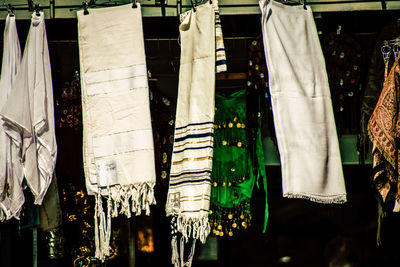 Low angle view of clothes drying on clothesline