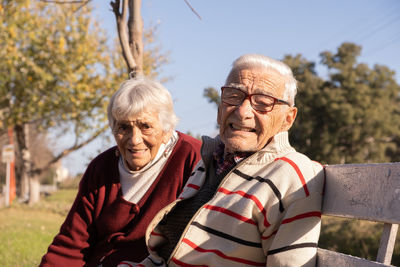 Portrait of lovely seniors couple