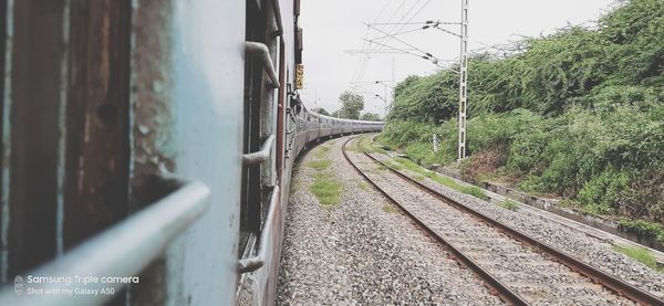 Train passing through window