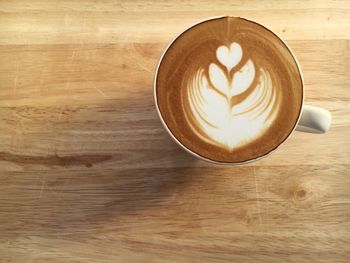 High angle view of coffee on table