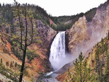 Scenic view of waterfall