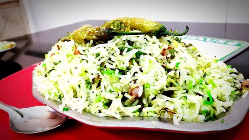 Close-up of salad in plate