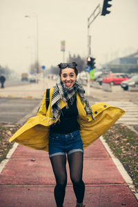 Portrait of funny young woman