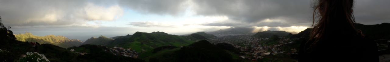 Panoramic view of mountains against sky