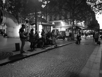 People in town square