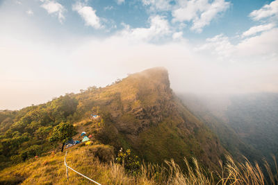 Scenic view of mountain against sky