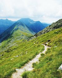 Scenic view of mountains against sky