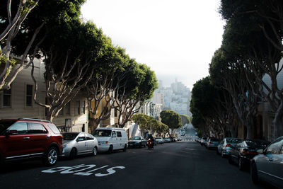 Road passing through city street