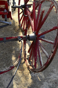 Close-up of red wheel