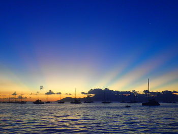 Scenic view of calm sea at sunset