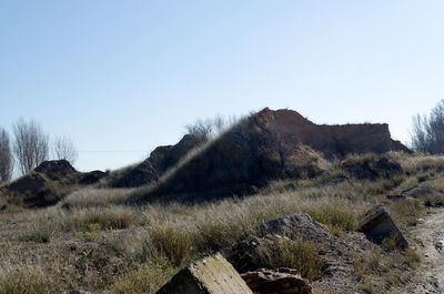 Scenic view of landscape against clear sky