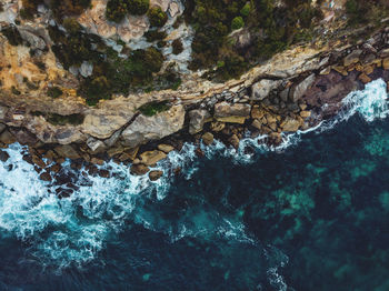 Rock formation in sea