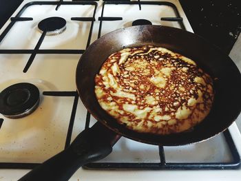 Close-up of breakfast served on table