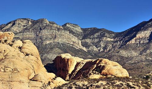 Scenic view of mountains against clear sky