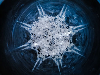 High angle view of frozen water