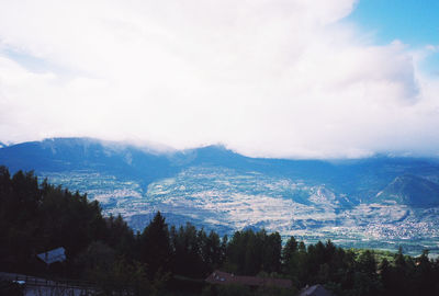 Scenic view of mountains against sky