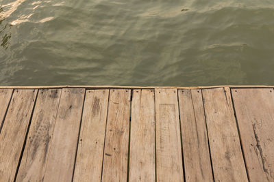 High angle view of pier over lake