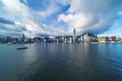 Victoria harbor at morning, hong kong