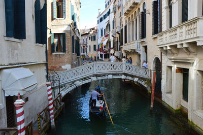 View of canal passing through city