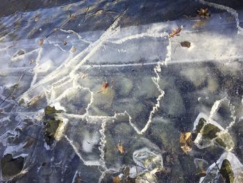 Full frame shot of frozen lake