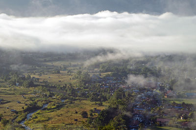 Aerial view of landscape against sky