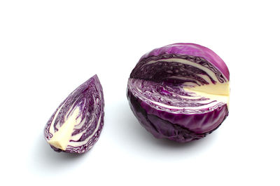 Close-up of fruits against white background