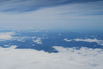 Aerial view of clouds over blue sky