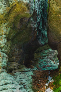 Close-up of rock formations in cave