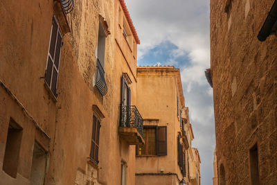 Low angle view of buildings against sky