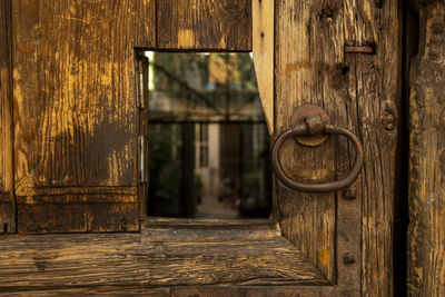 Close-up of wooden door