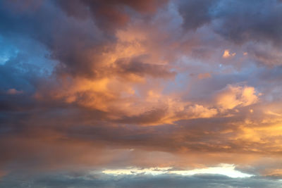 Low angle view of sky during sunset