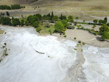 High angle view of pamukkale