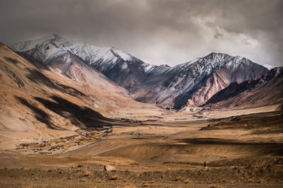 Scenic view of snowcapped mountains