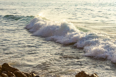 Waves rushing towards shore