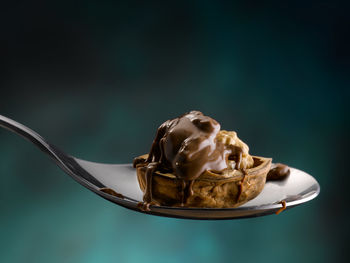 Close-up of chocolate ice cream