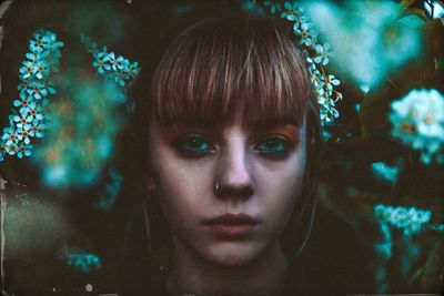 Close-up portrait of a young woman