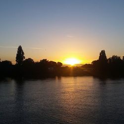 Scenic view of sunset over sea