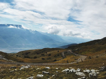 Scenic view of mountains against sky